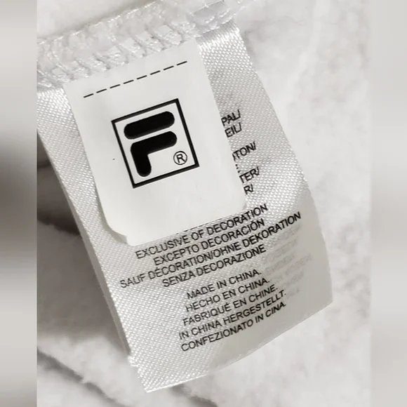 Fila Ladies' 1/4 Zip Fleece Pullover Sweatshirt, White/Navy Large - Picture 11 of 14